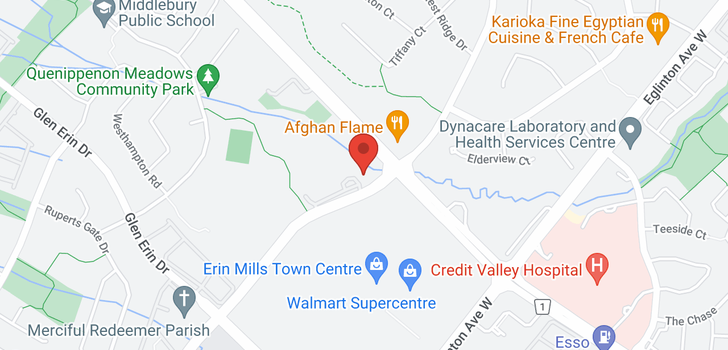 map of #1404 -2545 ERIN CENTRE BLVD